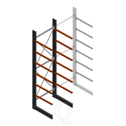 Zware draagarmstelling enkelzijdig 5000x1500x1200 6 niveaus beginsectie