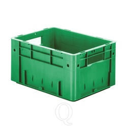 Zware transportkrat Euronorm plastic bak, krat VTK0 400x300x210 groen