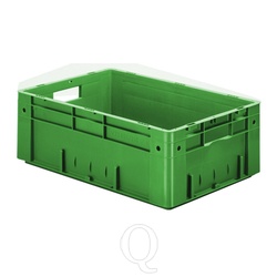 Zware transportkrat Euronorm plastic bak, krat VTK0 600x400x210 groen