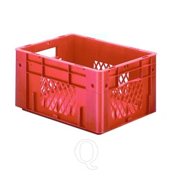 Zware transportkrat Euronorm plastic bak, krat VTK1 400x300x210 rood