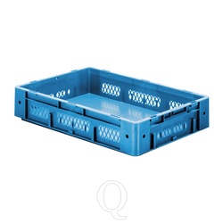 Zware transportkrat Euronorm plastic bak, krat VTK1 600x400x120 blauw