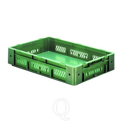 Zware transportkrat Euronorm plastic bak, krat VTK1 600x400x120 groen