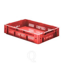 Zware transportkrat Euronorm plastic bak, krat VTK1 600x400x120 rood