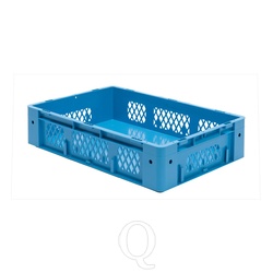 Zware transportkrat Euronorm plastic bak, krat VTK1 600x400x145 blauw