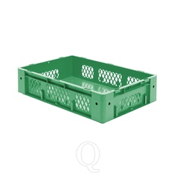 Zware transportkrat Euronorm plastic bak, krat VTK1 600x400x145 groen