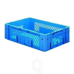 Zware transportkrat Euronorm plastic bak, krat VTK1 600x400x175 blauw