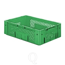 Zware transportkrat Euronorm plastic bak, krat VTK1 600x400x175 groen