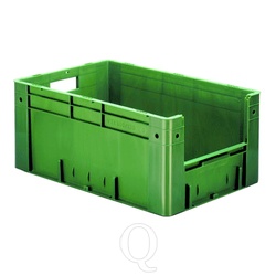 Zware transportkrat Euronorm plastic bak, krat VTK4 600x400x270 groen