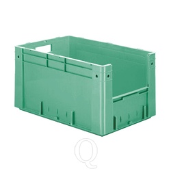 Zware transportkrat Euronorm plastic bak, krat VTK4 600x400x320 groen